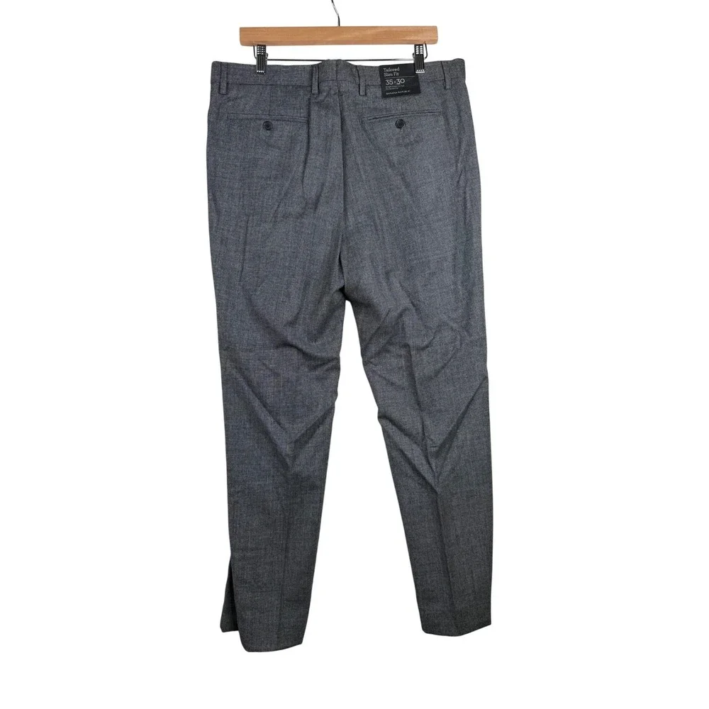 New Banana‎ Republic Tailored Slim Fit Wool Dress Pants 35 x 30 Dark Grey